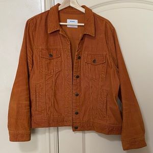 XL orange corduroy button up jacket retro vintage